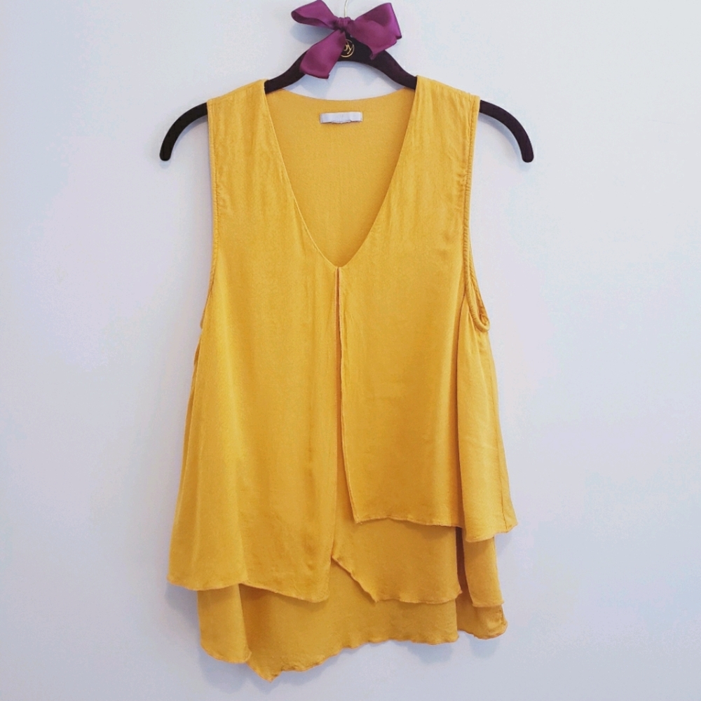 H&M Yellow Layered Sleeveless Top